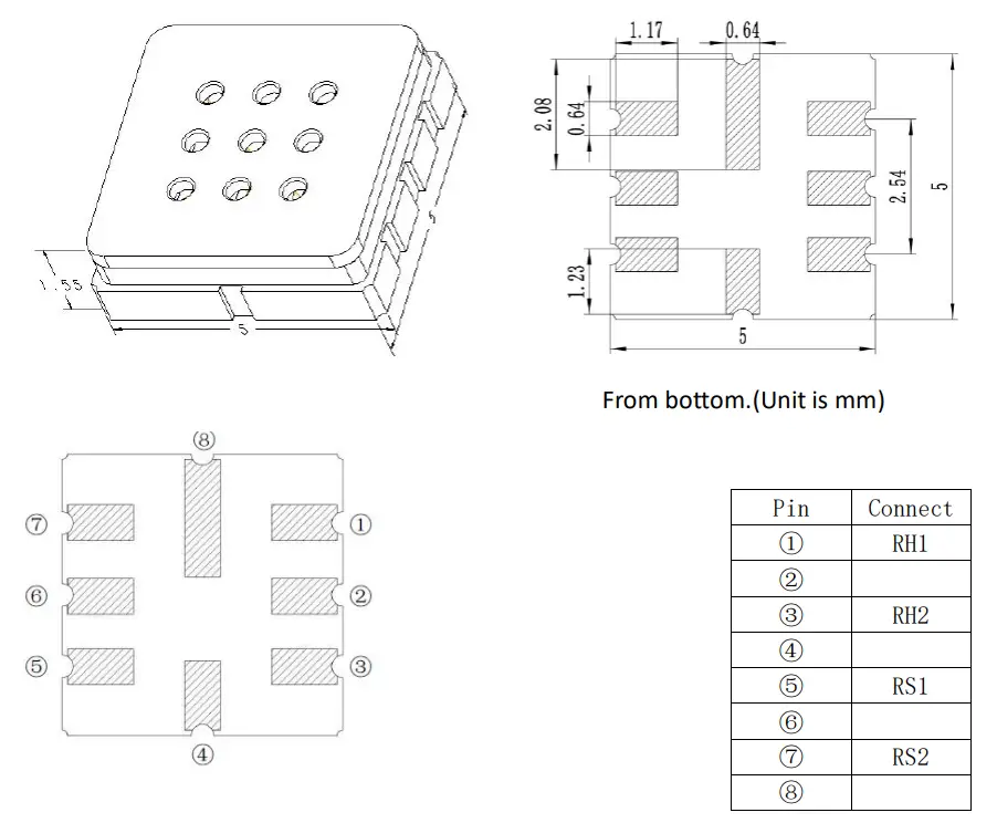 Winsen GM-502B MEMS VOC Gas Sensor - Diagram
