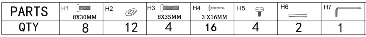 Art Leon SB006 Rustic Natural Wood Buffet Cabinet - parts2