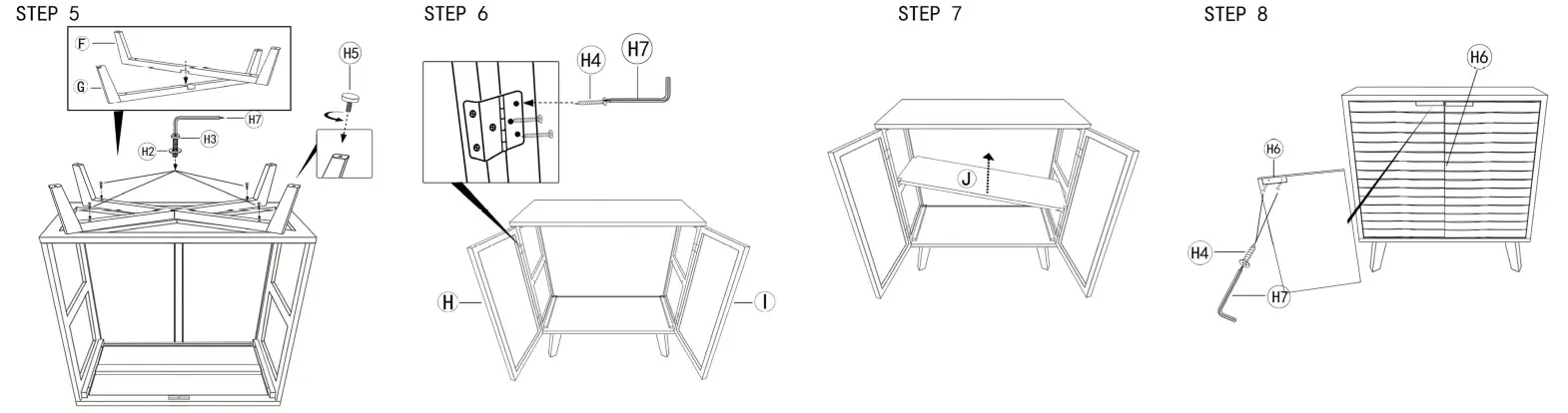 Art Leon SB006 Rustic Natural Wood Buffet Cabinet - step2