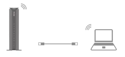 Connect the computer to the modem router’s LAN port via an Ethernet cable