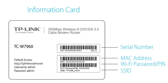TP-link - Information Card