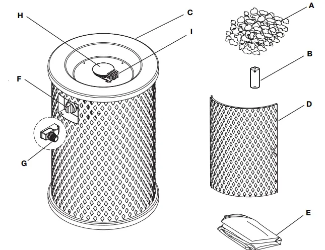 HAMPTON BAY 52105 17 in Outdoor Gas Fire Pit Column-fig2