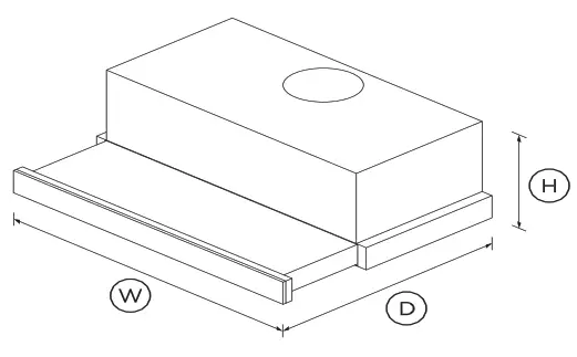 FISHER PAYKEL HS60XW4 60cm Wall Rangehood - DIMENSIONS