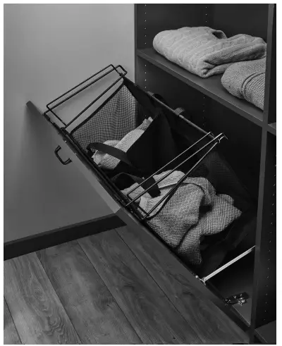 REV-A-SHELF CTOHSL-24-1 Sidelines 24 in. Wired Frame Fabric Laundry Hamper Basket