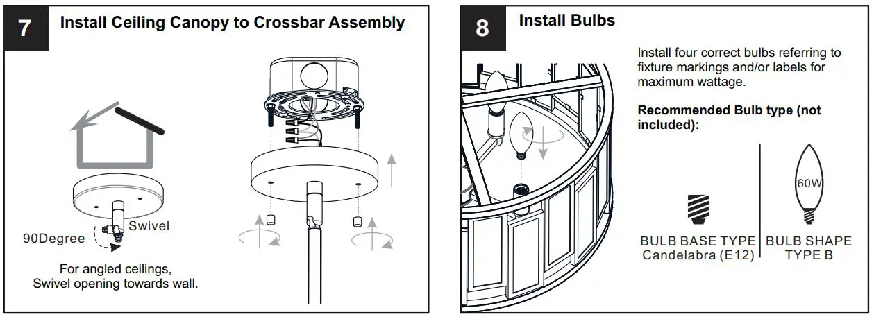 QUOIZEL QSF5600MBK 4-Light Matte Black Semi-Flush Mount Installation Guide - INSTALLATION