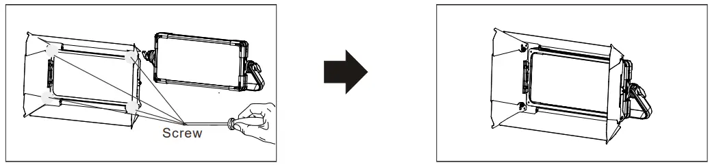 ACME TV Light Panel 1000 Spotlight - barn door by hand