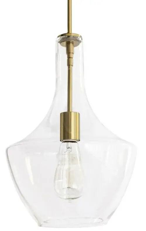 Dainolite-PTL-101P-Petalite-Aged-Brass-Modern-Contemporary-Clear-Glass-Teardrop-Pendant-Light-PRODUCT