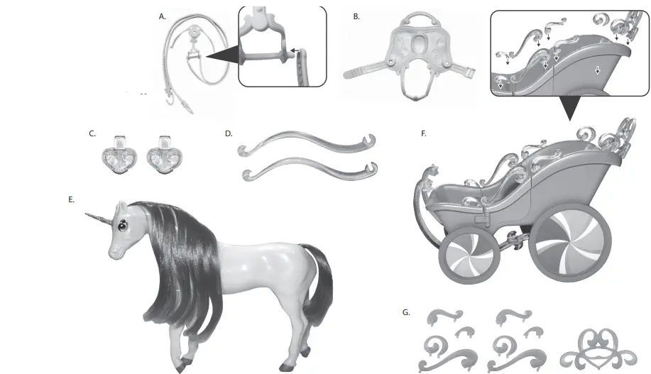 MGA s dream 583318 Ella Candy Carriage and Unicorn-FIG2