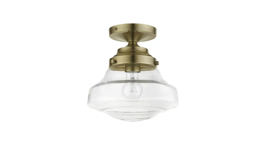 Livex Lighting 41291 Avondale 1-light 9-inch Antique Brass Incandescent Semi-flush Mount Light Instruction Manual