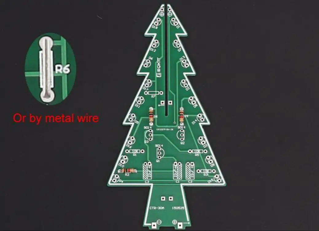 Albero CTR 30C RGB LED Auto Flashing Christmas Tree DIY Kit - Figure 1