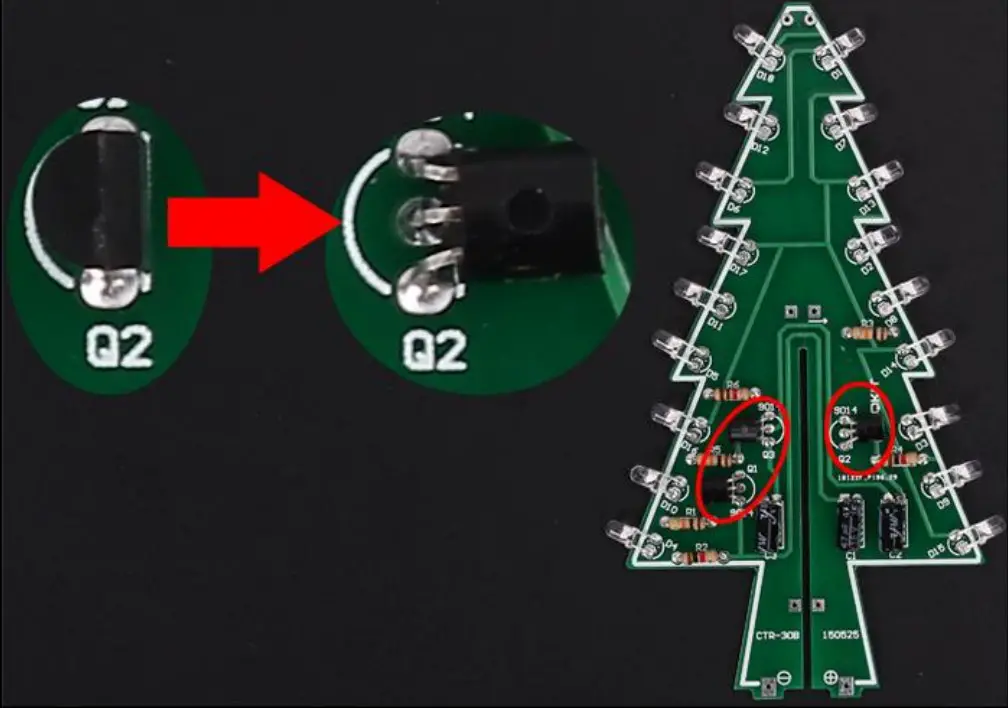 Albero CTR 30C RGB LED Auto Flashing Christmas Tree DIY Kit - Figure 12