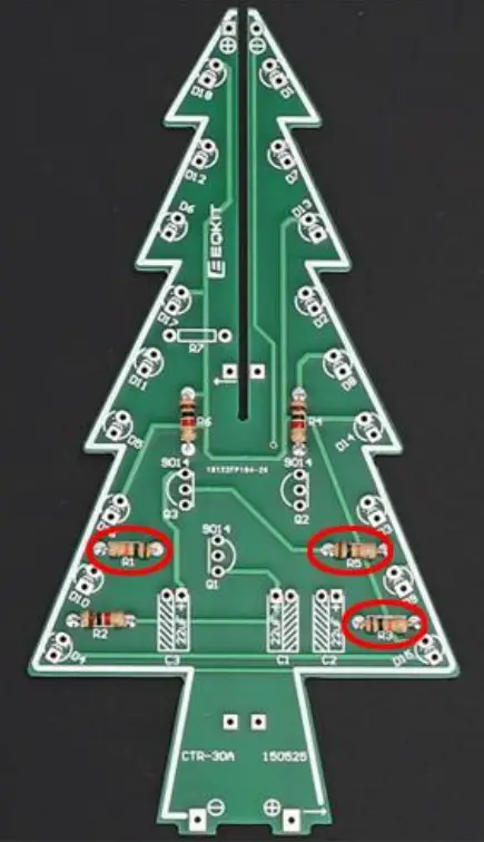 Albero CTR 30C RGB LED Auto Flashing Christmas Tree DIY Kit - Figure 2