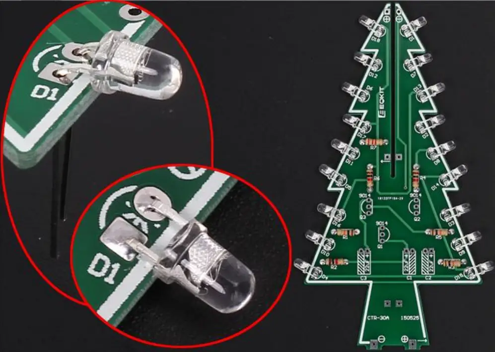 Albero CTR 30C RGB LED Auto Flashing Christmas Tree DIY Kit - Figure 5