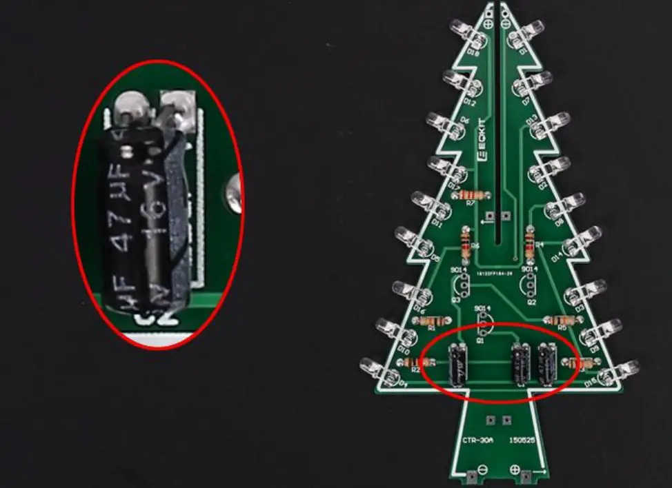 Albero CTR 30C RGB LED Auto Flashing Christmas Tree DIY Kit - Figure 6