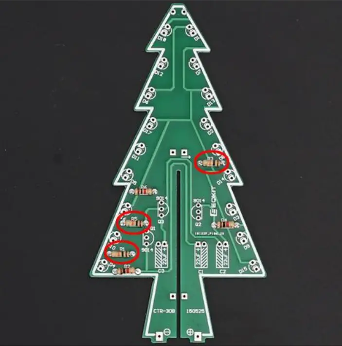 Albero CTR 30C RGB LED Auto Flashing Christmas Tree DIY Kit - Figure 9