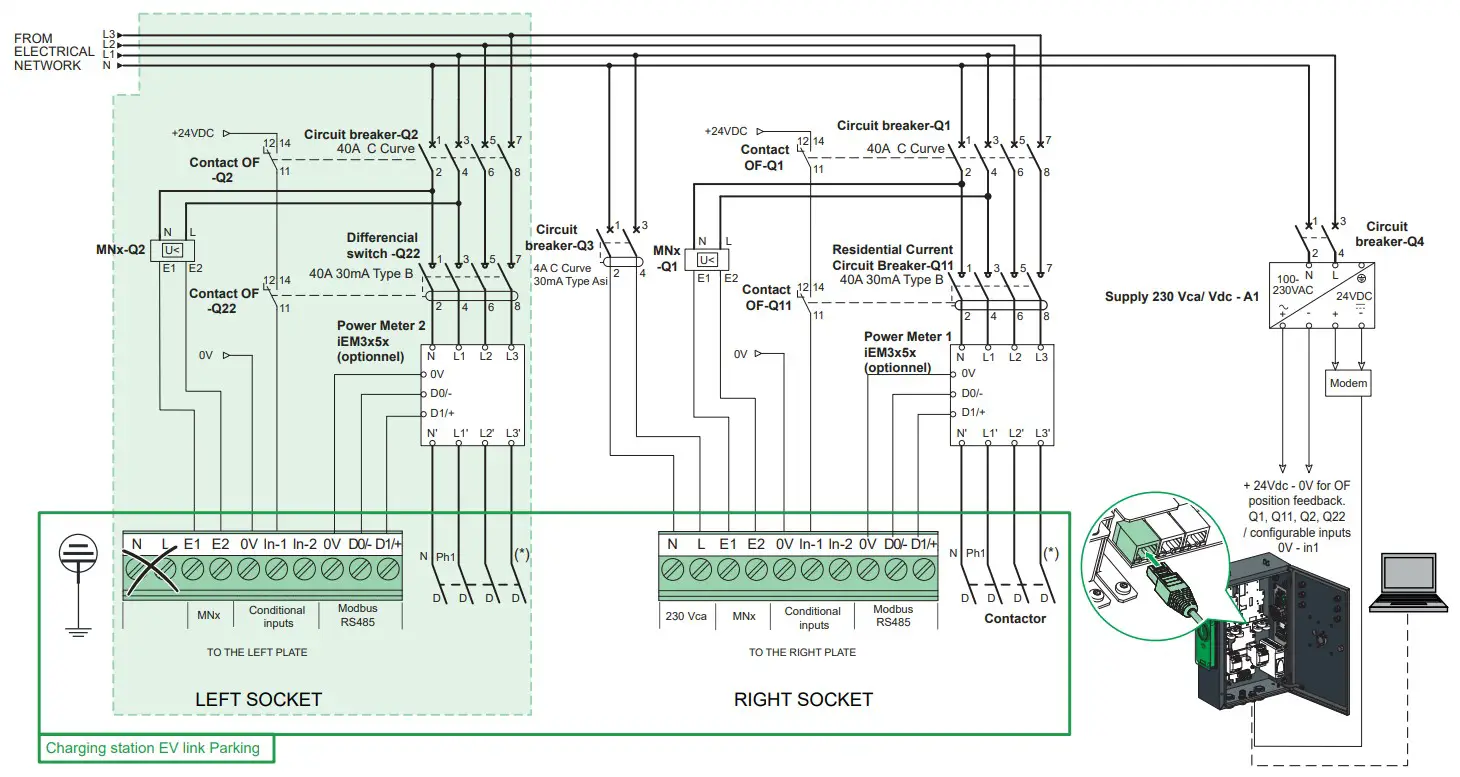 Schneider Electric EVF2S22P44 Evlink PARKING Floor Standing 22KW 2xt2 With Shutter - fig 20