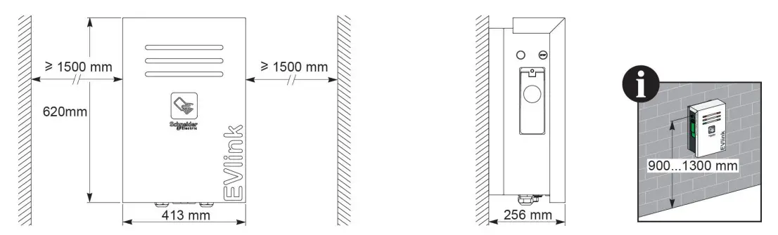 Schneider Electric EVF2S22P44 Evlink PARKING Floor Standing 22KW 2xt2 With Shutter - fig 3