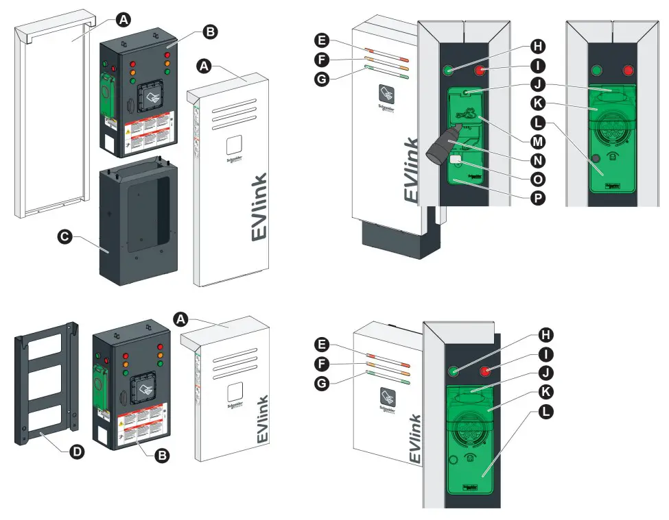 Schneider Electric EVF2S22P44 Evlink PARKING Floor Standing 22KW 2xt2 With Shutter - fig 4