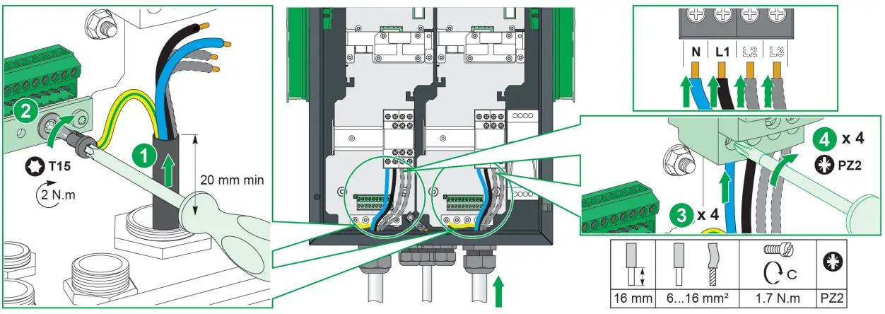 Schneider Electric EVF2S22P44 Evlink PARKING Floor Standing 22KW 2xt2 With Shutter - fig 52