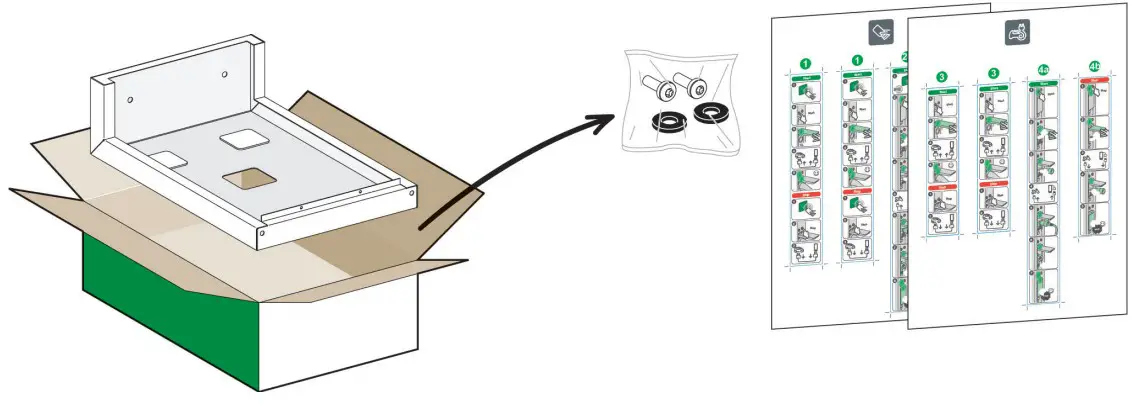 Schneider Electric EVF2S22P44 Evlink PARKING Floor Standing 22KW 2xt2 With Shutter - fig 58