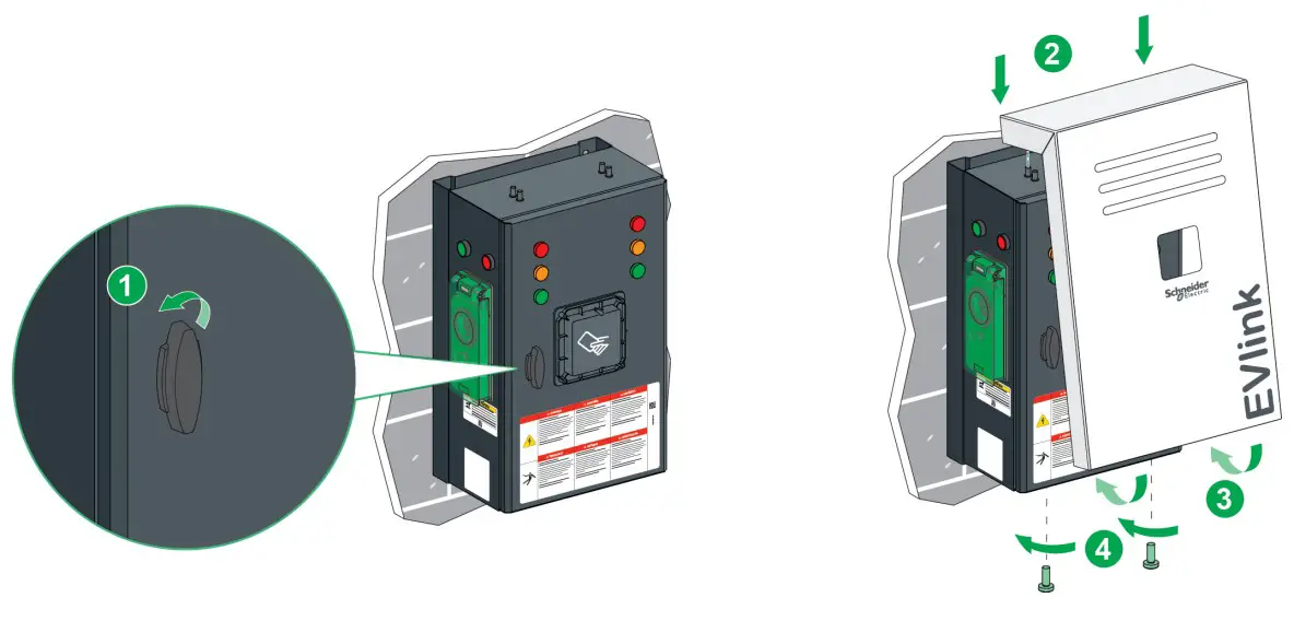 Schneider Electric EVF2S22P44 Evlink PARKING Floor Standing 22KW 2xt2 With Shutter - fig 59