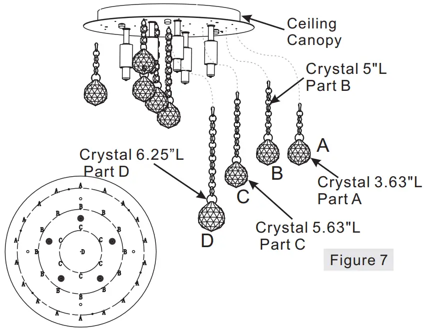 urban ambiance UQL2081 Crystal Flush Mount Ceiling Light-fig9