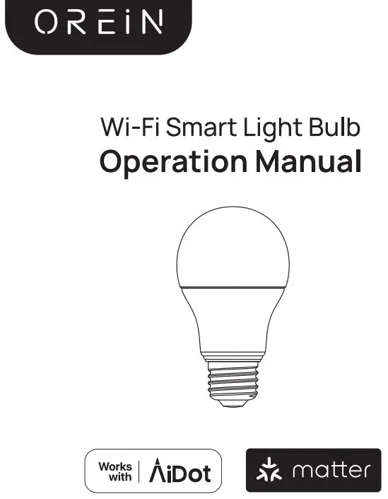 OREIN OS01004-RGBTW-WB-NA-4 WiFi Smart Light Bulb User Manual