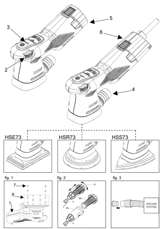 RUPES HSE73 Rectangular Orbital Mini Sander - fig 1