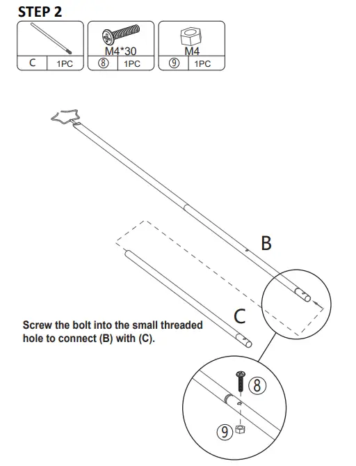 JAXSUNNY HG61U1207 Five Pointed Star Lamp String Holder 6pcs -PRODUCT ASSEMBLY 1