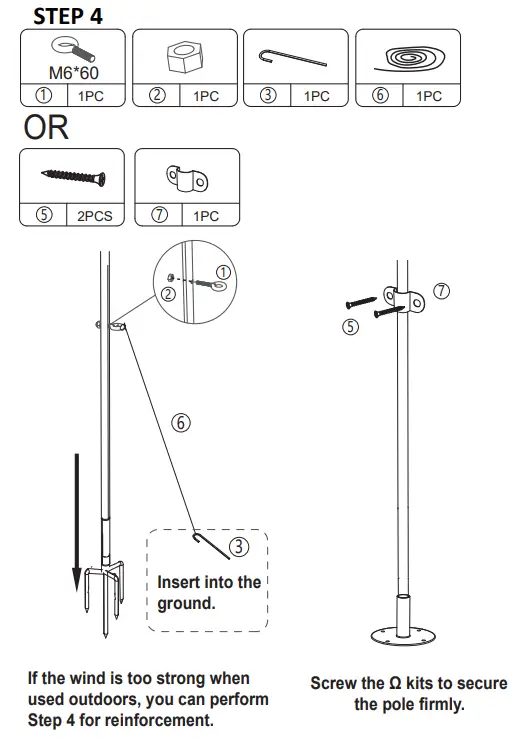 JAXSUNNY HG61U1207 Five Pointed Star Lamp String Holder 6pcs -PRODUCT ASSEMBLY3