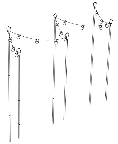 JAXSUNNY HG61U1207 Five Pointed Star Lamp String Holder 6pcs