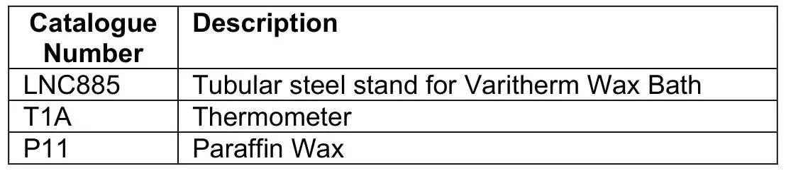 EMS Physio LNC884 Varitherm Wax Bath - Optional Accessories