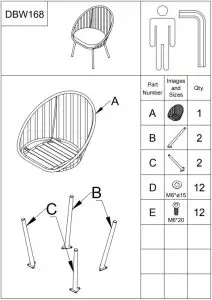 NUU GARDEN SRD001-01 3-Piece Metal Outdoor Bistro Set - FIG 2