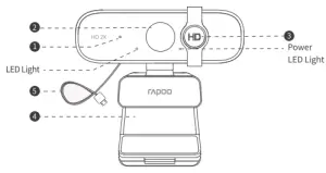 rapoo XW2K 2K Computer Camera - Product diagram