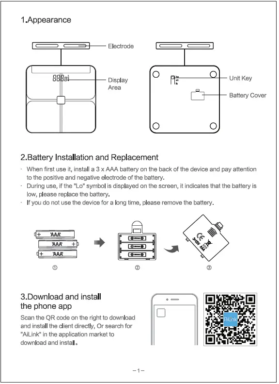 Fuzhou Huijia Electronic Commerce BCA-381BC Eight-Electrodes Bluetooth Body Composition Scale User Manual-1