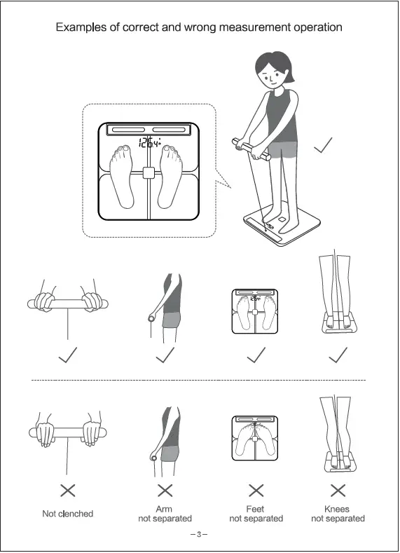 Fuzhou Huijia Electronic Commerce BCA-381BC Eight-Electrodes Bluetooth Body Composition Scale User Manual-3