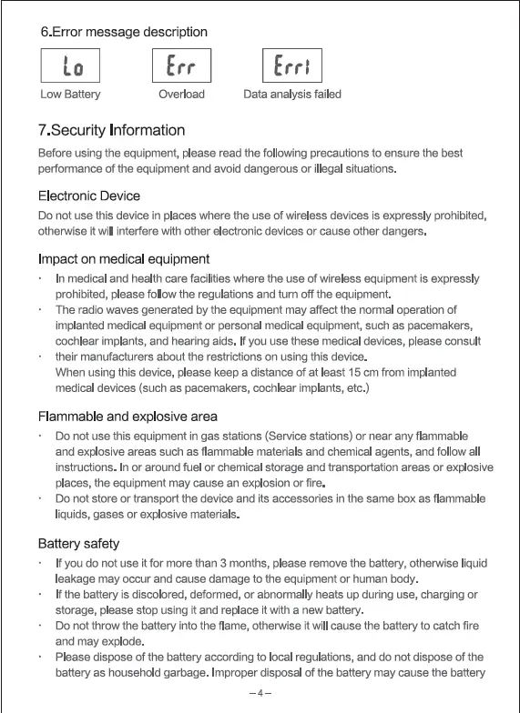 Fuzhou Huijia Electronic Commerce BCA-381BC Eight-Electrodes Bluetooth Body Composition Scale User Manual-4