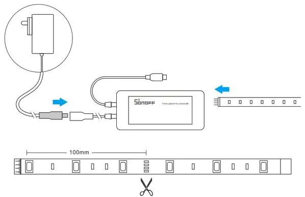 SONOFF LBS L2 L2 Lite WiFi Smar LED RGB Ligh Strip- Power on