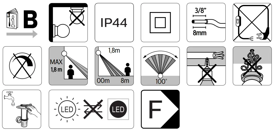 PHILIPS MA 171734710 Calgary Stainless Steel Wall Light-Incl1