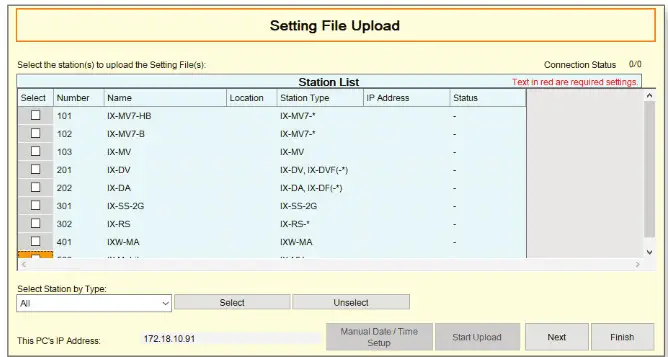 AIPHONE IXW-MA-SOFT IP Video Intercom- Select Next to go to the Setting File Upload, click Finish