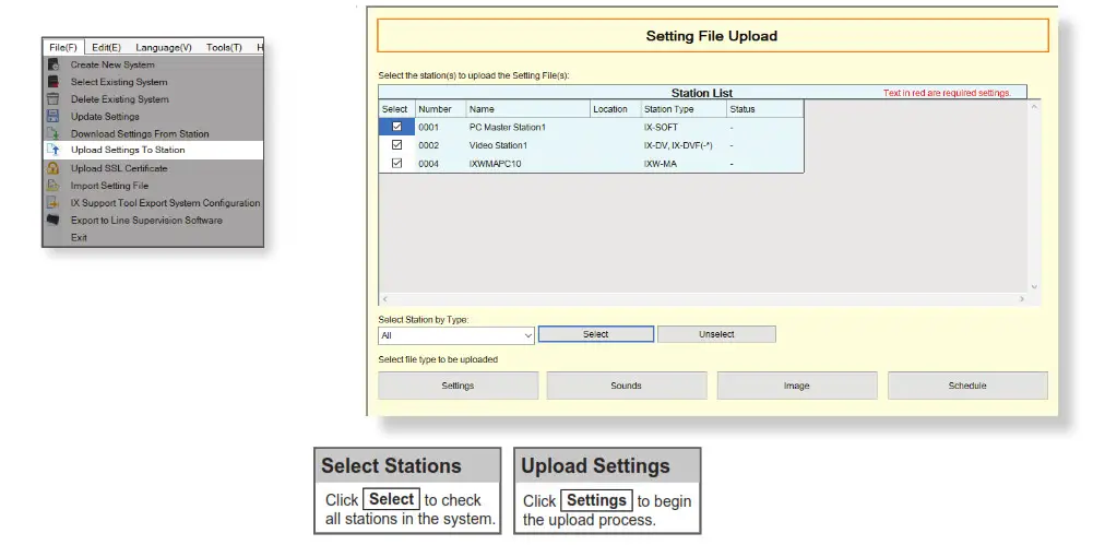 AIPHONE IXW-MA-SOFT IP Video Intercom- Setting File Upload