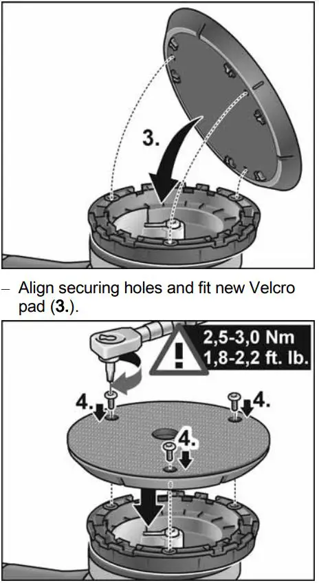 FLEX XFE 7-15 Roto Random Orbit Polisher Instructions - Change Velcro pad
