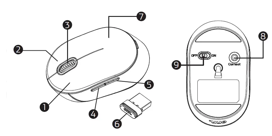 amazon G6Y-B01 5-Button 2.4GHz Wireless Quiet Mouse fig 2