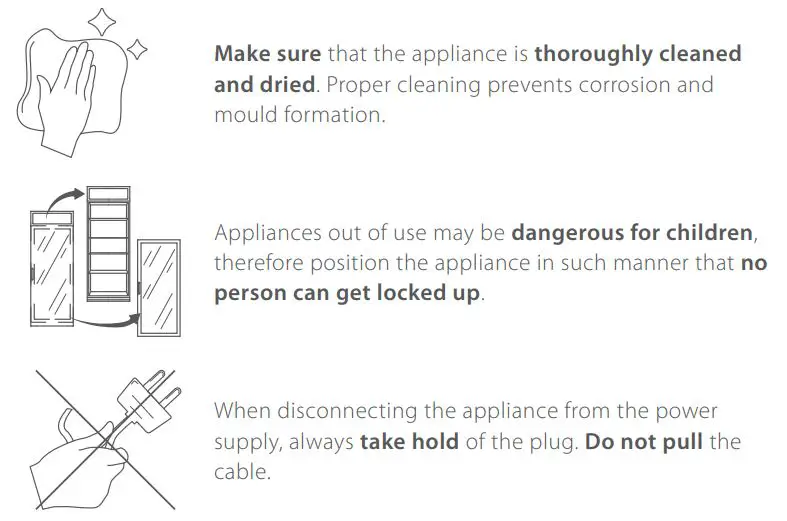 ASTE FINLAND AVO Maxi 200-87 AVO Series Open Front Cooler User Manual - WHEN OUT OF USE
