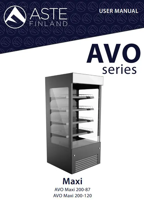 ASTE FINLAND AVO Maxi 200-87 AVO Series Open Front Cooler User Manual