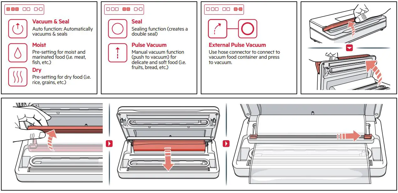 AEG A6-1-6AG Gourmet Vacuum Sealer User Manual - How to Use