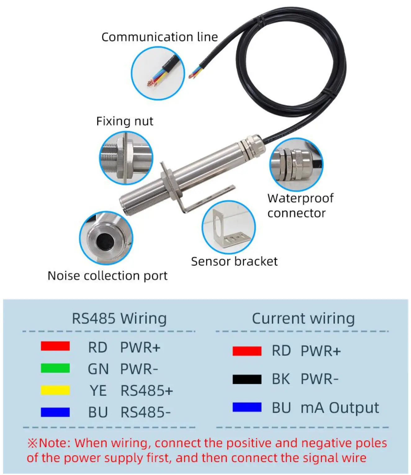 SONBUS SM8765M Stainless Steel Noise Sensor - How to wiring