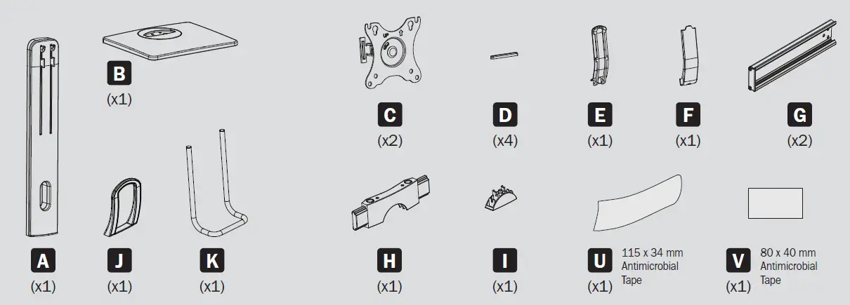 TRIPP-LITE DDVD1727AM Precision Placement Dual-Display Desktop Mount 1