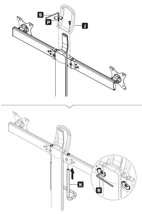 TRIPP-LITE DDVD1727AM Precision Placement Dual-Display Desktop Mount 11