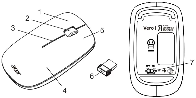 acer AKR121 AMR020 Wireless Keyboard and Mouse Combo - Device features